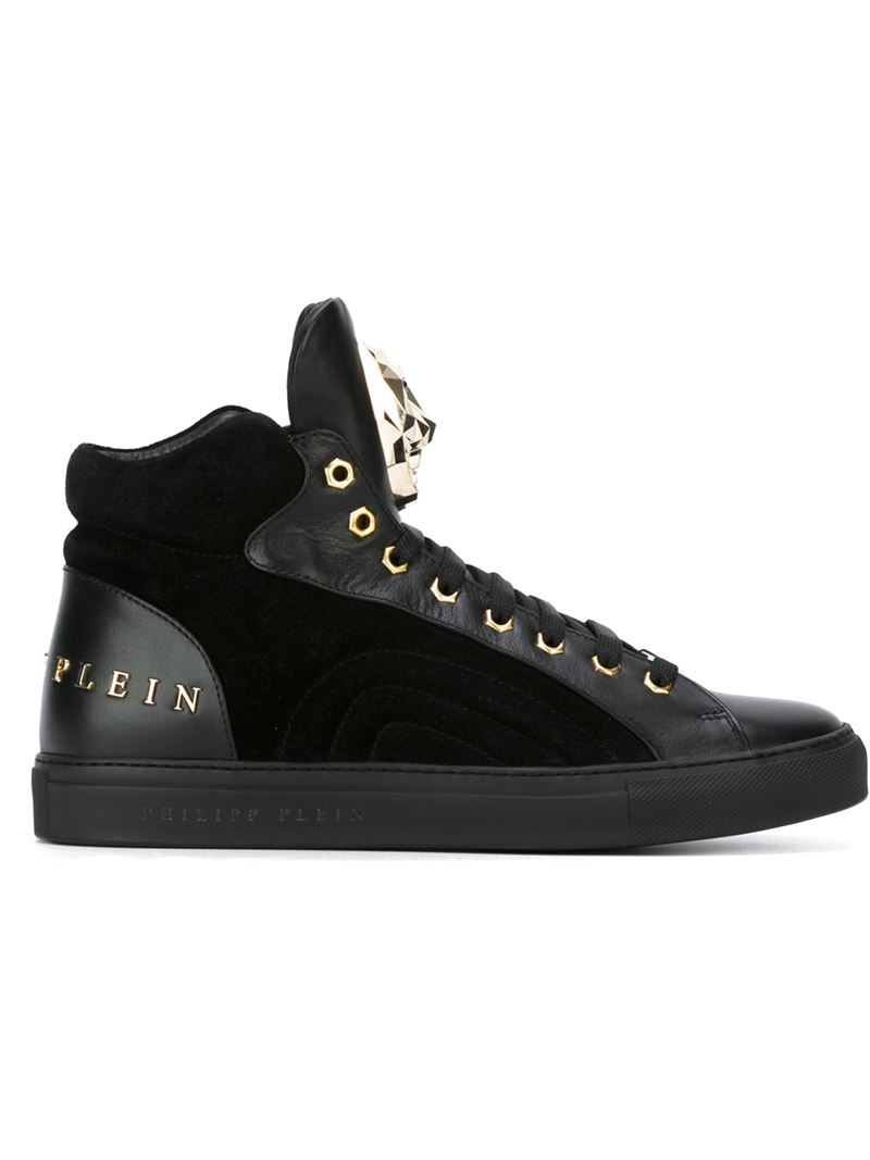 philipp plein sneakers lyst philipp plein on leather hi top sneakers in black philipp plein sneakers lyst philipp plein on leather hi top sneakers in black