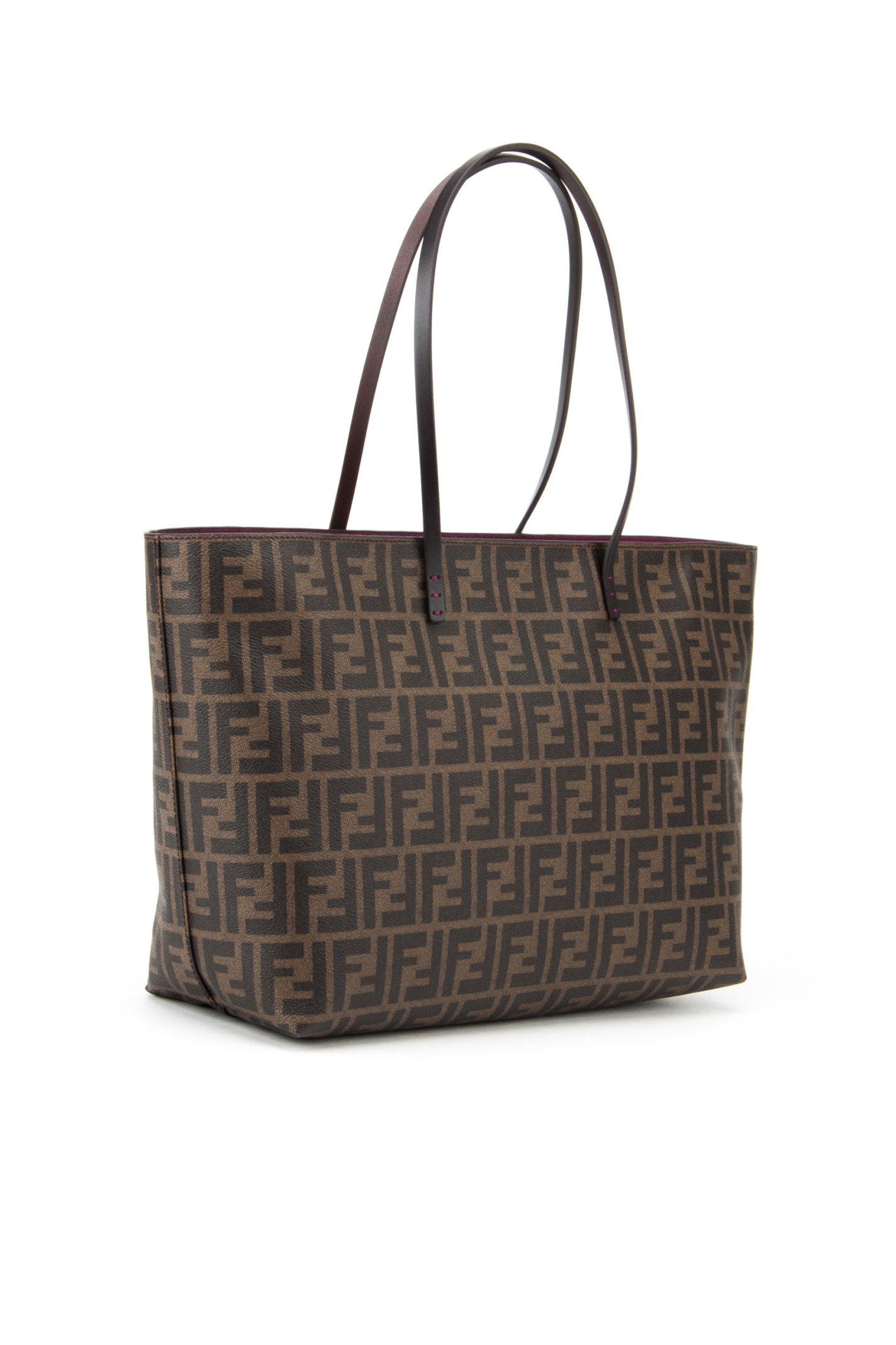 Fendi Zipped Roll Bag With Zucca Pattern in Brown (TABACCO+FUXIA+MORO ...