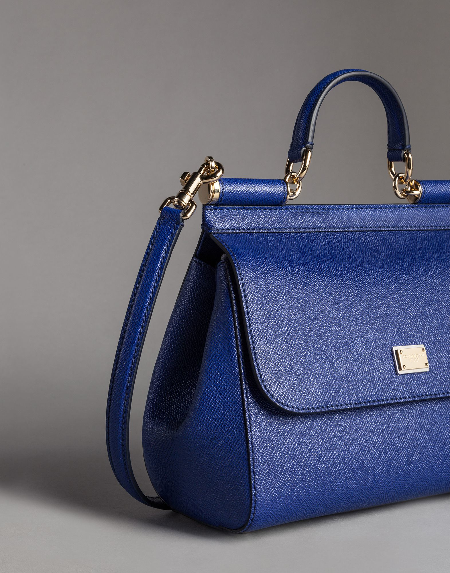 Lyst Dolce Gabbana Medium Dauphine Calfskin Sicily Bag In Blue Gallery Women S Dolce Gabbana Sicily