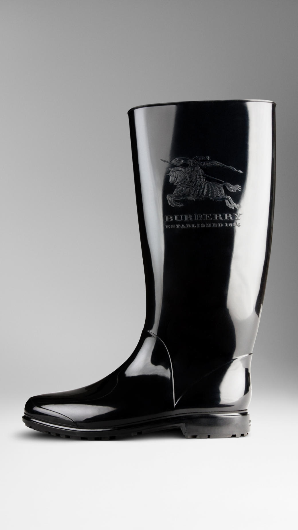 Burberry Equestrian Knight Rain Boot in Black Lyst