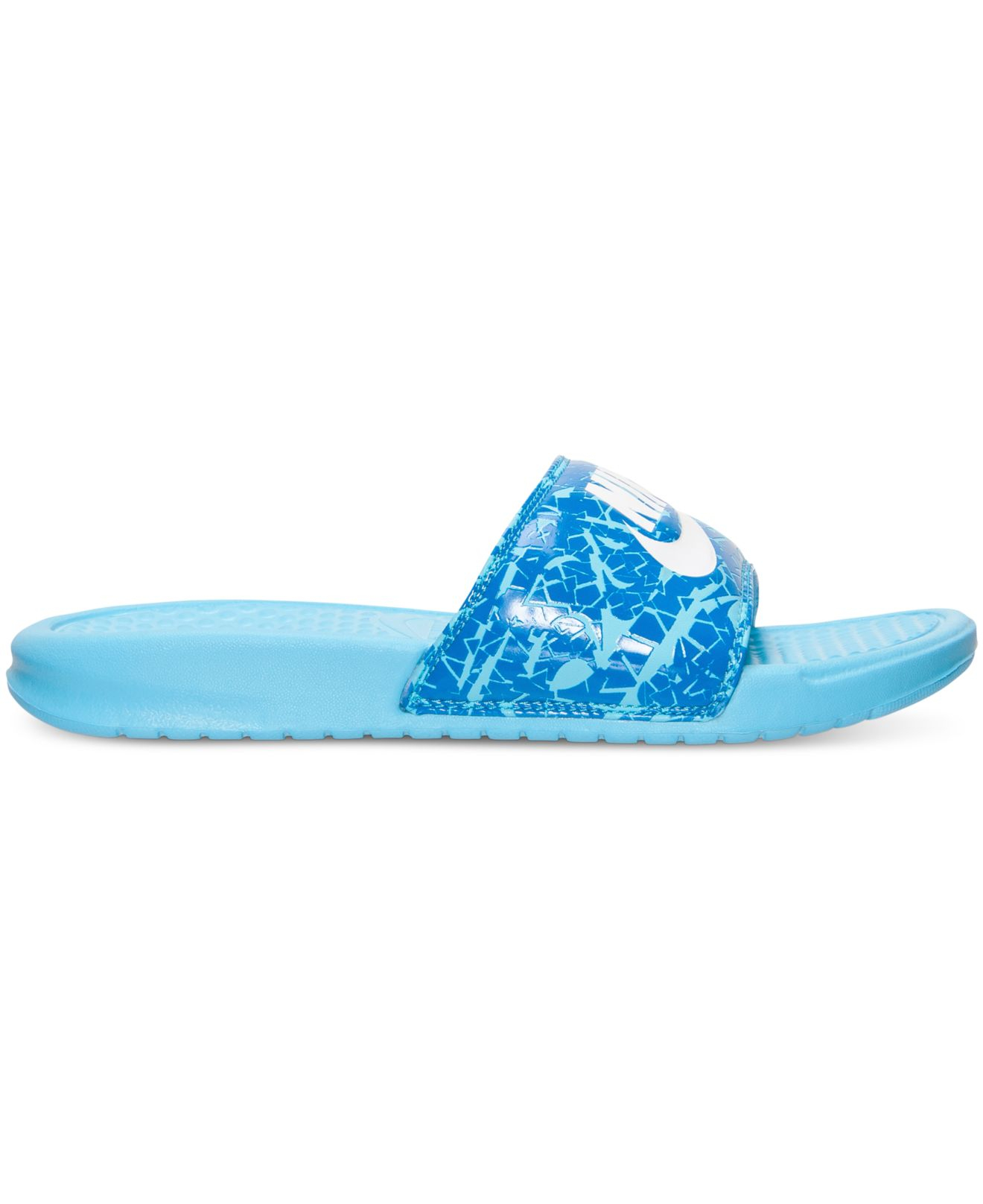 Nike Women's Benassi Jdi Print Slide Sandals From Finish Line in Blue ...