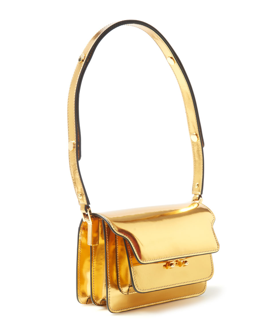 Lyst - Marni Mini Gold Trunk Box Metallic Shoulder Bag in Metallic