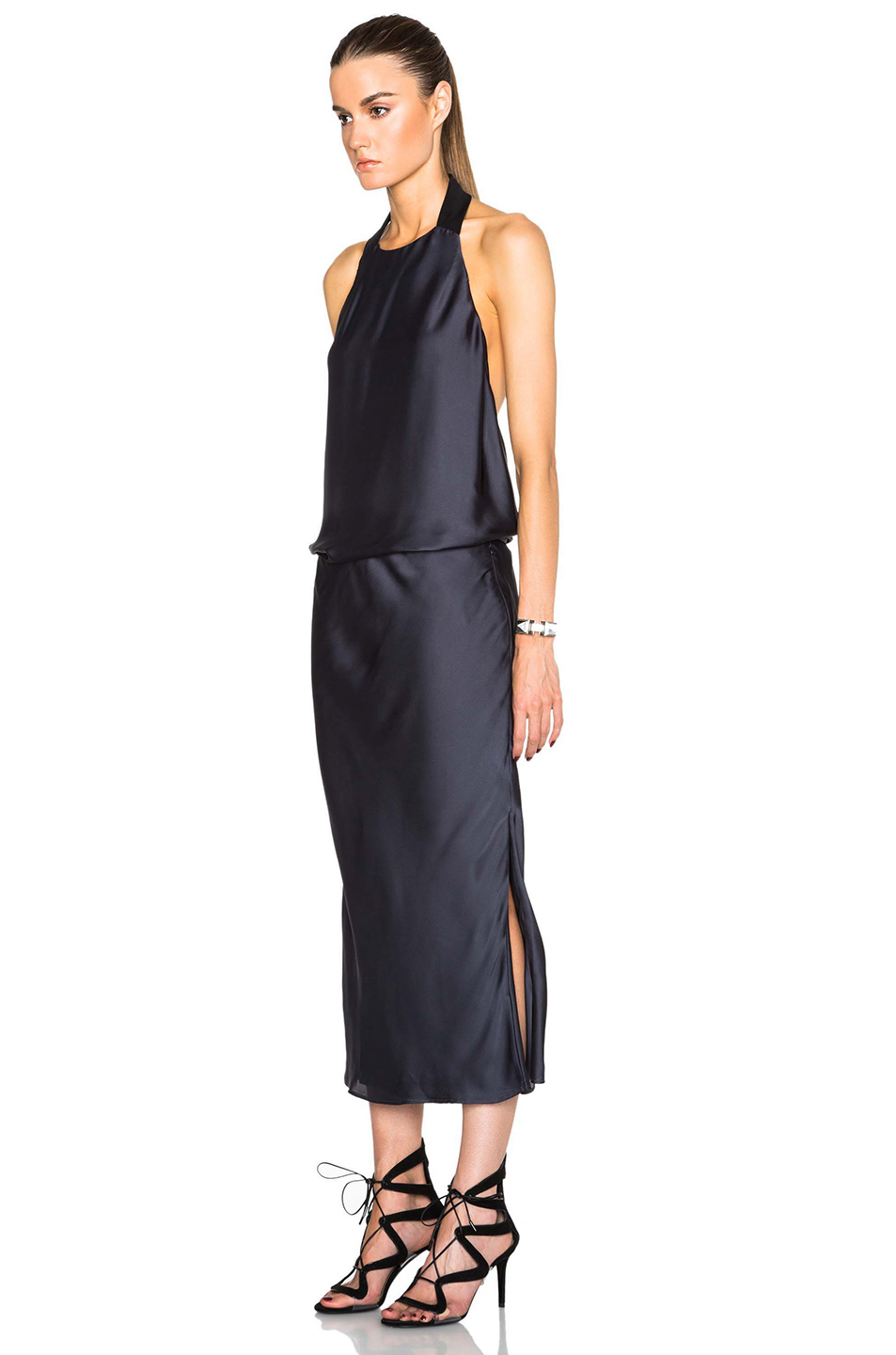 Christopher esber block tee dress white navy Christopher esber block tee dress white navy