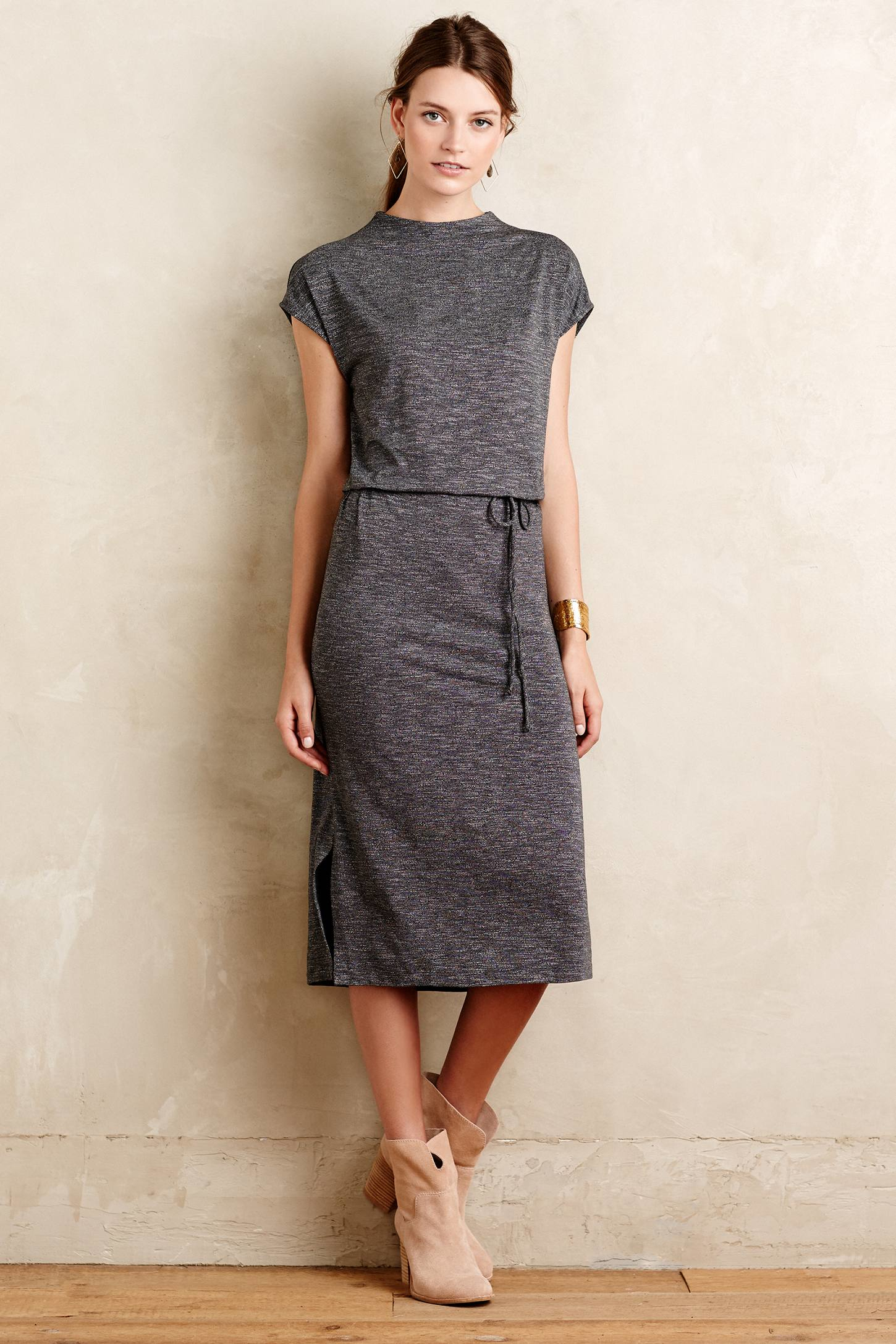 Lyst - Dolan Left Coast Jersey Midi Dress in Gray