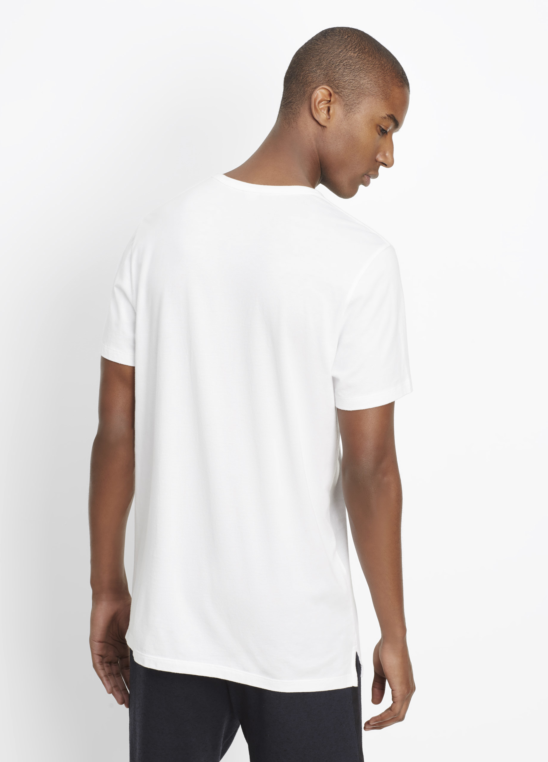 Lyst - Vince Pima Cotton Long And Lean Short Sleeve Crew Neck Tee in ...