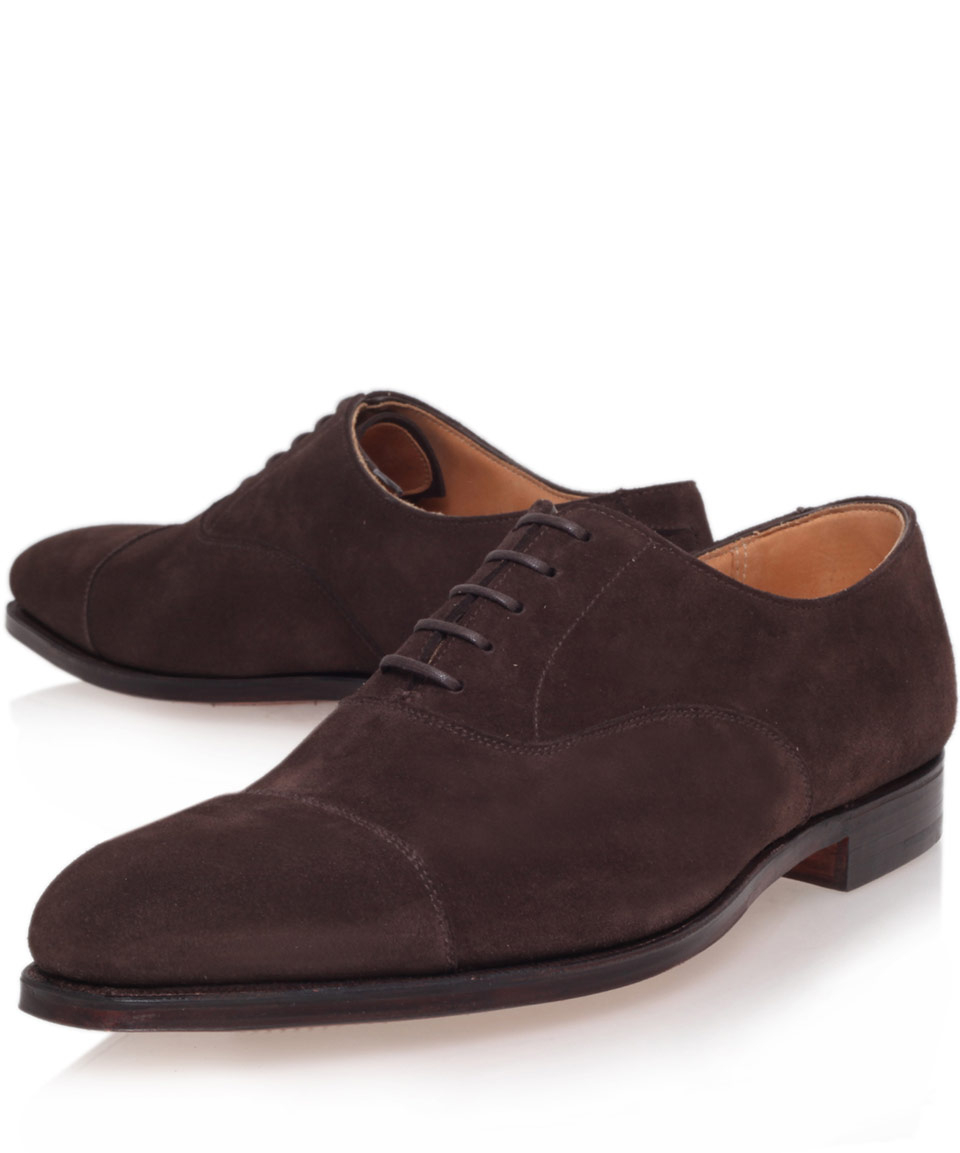 Lyst - Crockett And Jones Brown Hallam Suede Oxford Shoes in Brown for Men