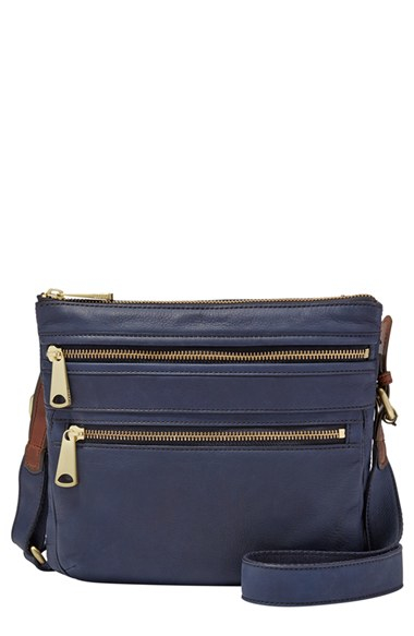 fossil navy blue purse