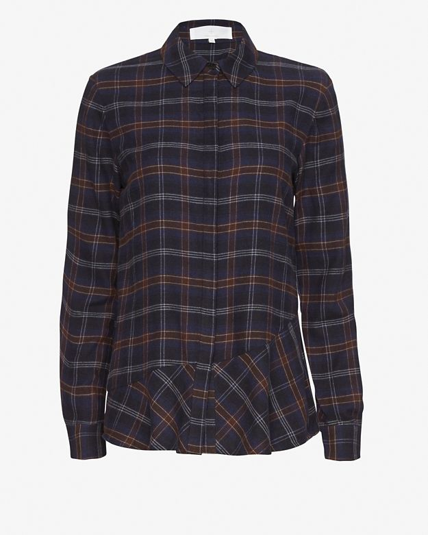Lyst - Thakoon Addition Open Back Plaid Flannel Shirt
