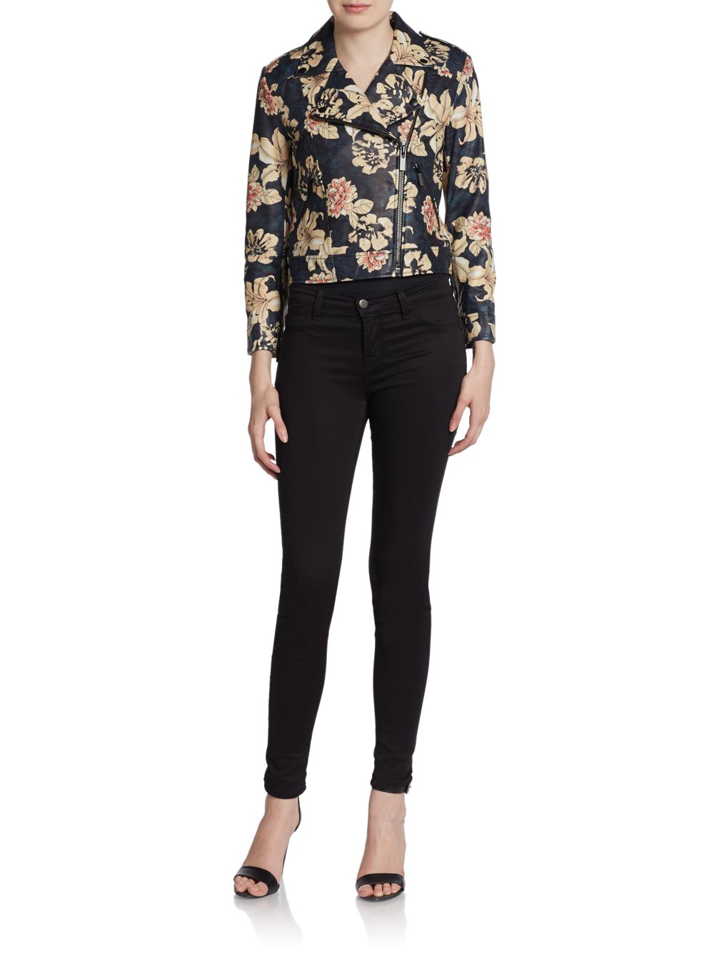 Elizabeth And James Erwan Leather Jacket Cairoamani Com Lyst Elizabeth And James Lily Erwan Printed Leather Jacket In Black