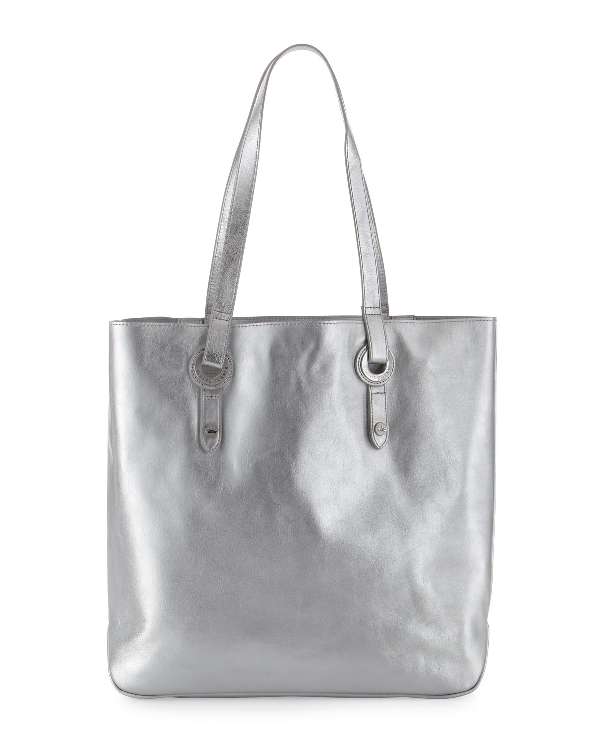 Lyst Elaine Turner Abbi Metallic Leather Tote Bag Silver In Gallery