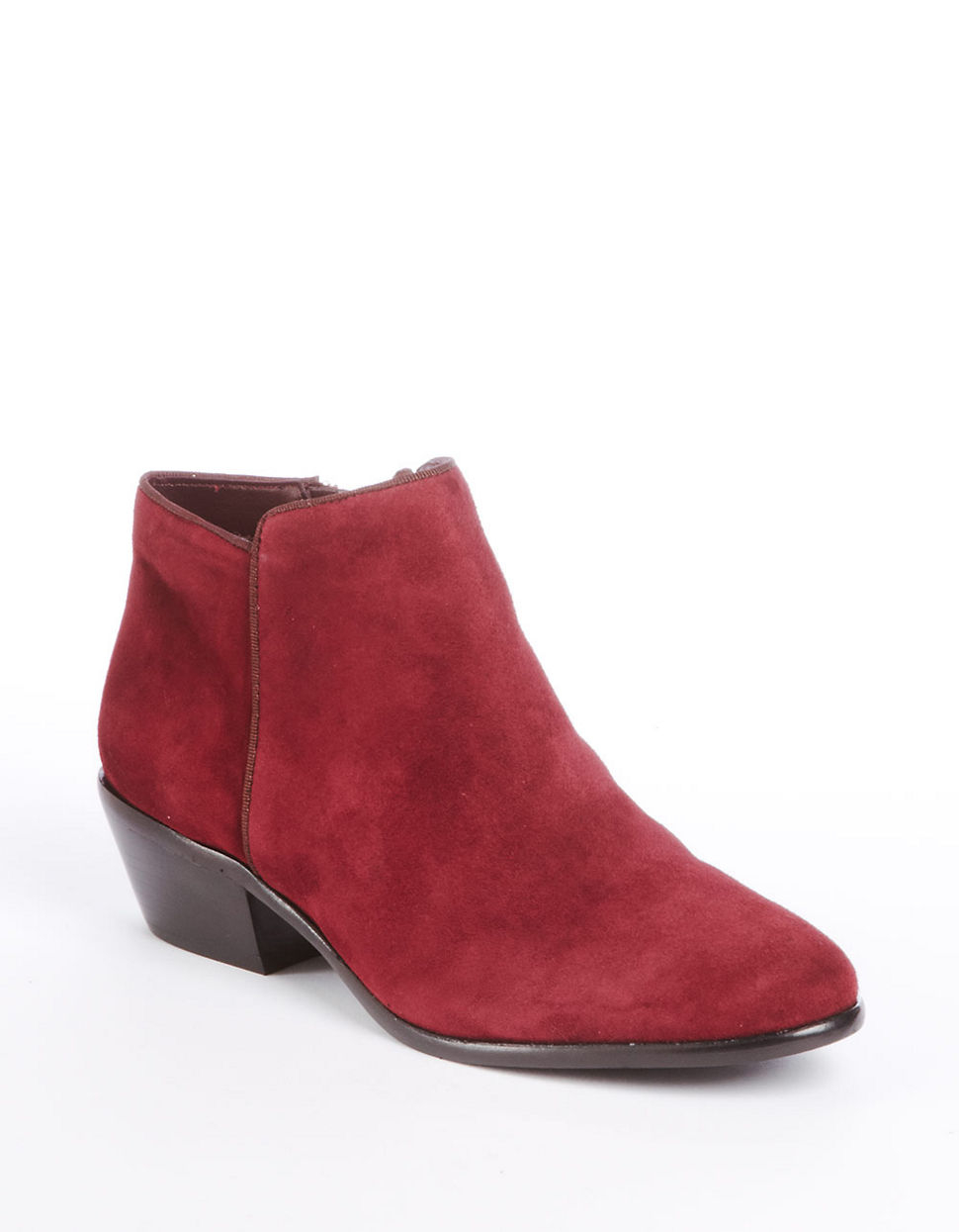 Sam Edelman Petty Suede Ankle Boots in Red | Lyst