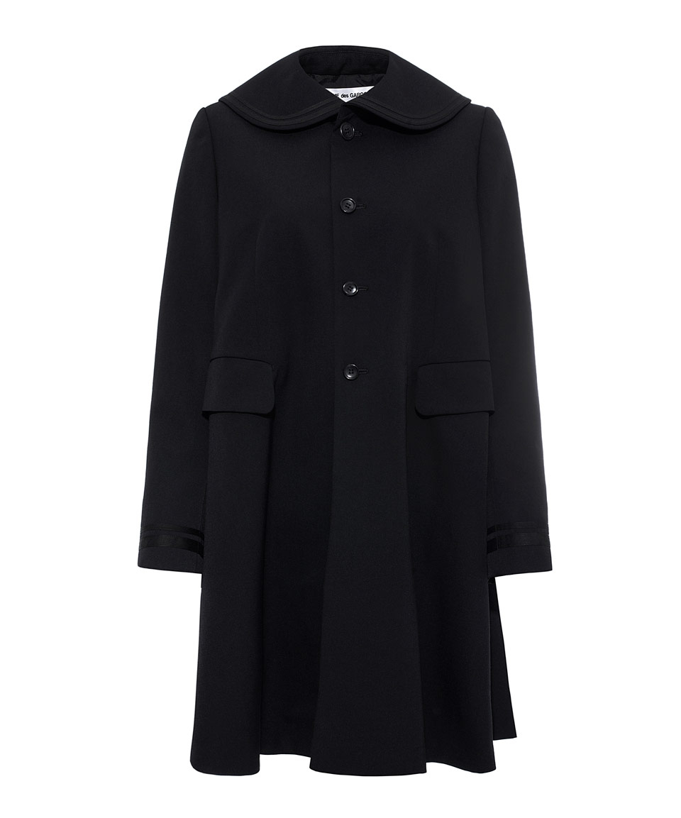 Lyst - Comme des garçons Black Peter Pan Collar Coat in Black