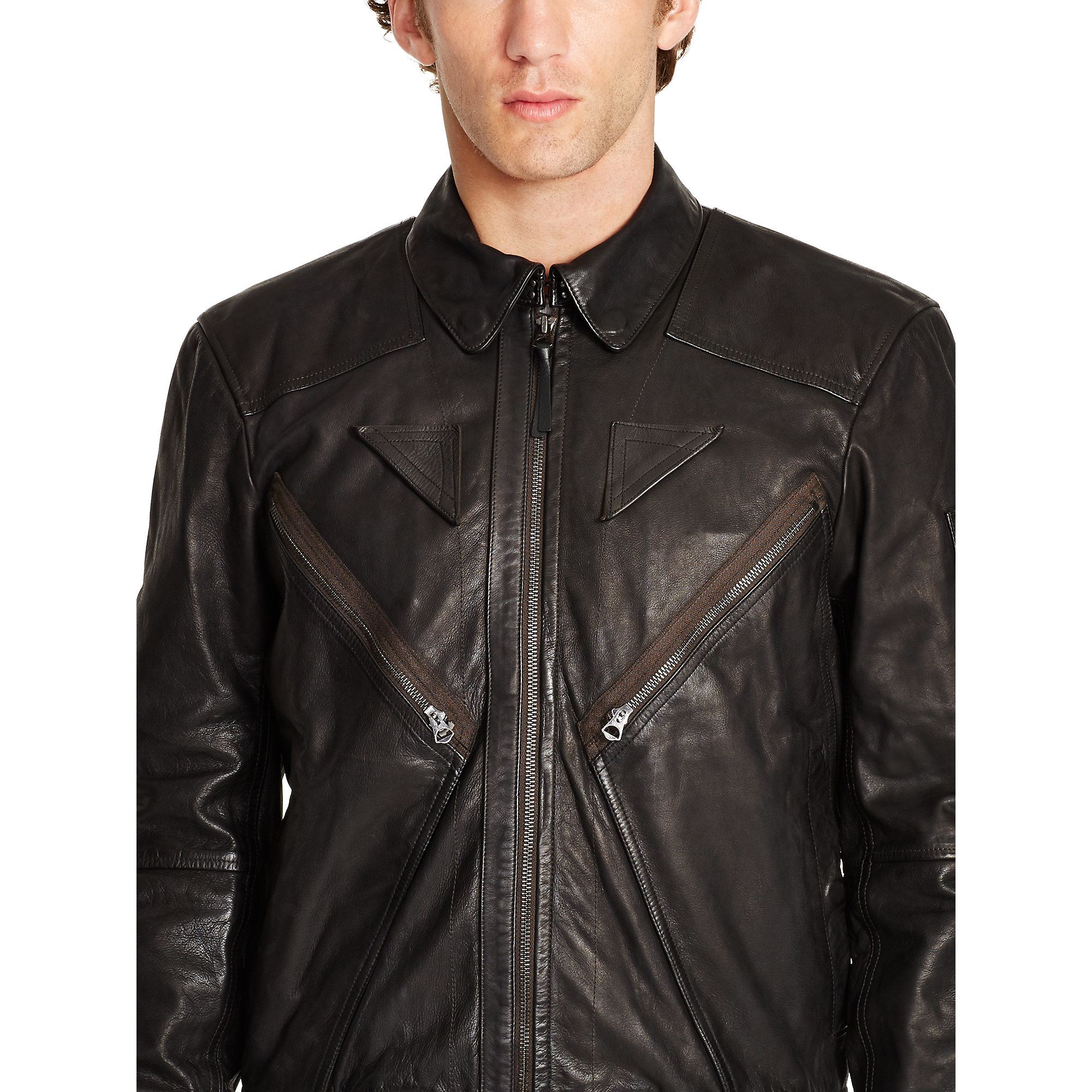 Lyst Polo Ralph Lauren Leather Flight Jacket in Black for Men