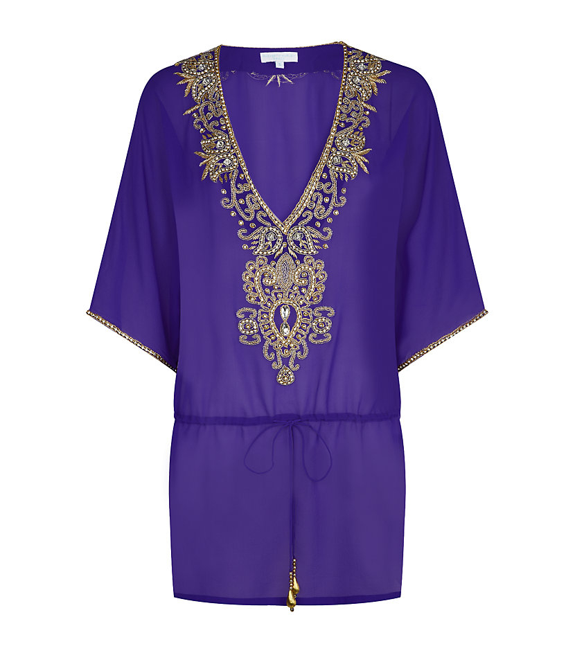 Elizabeth Hurley Beach Exotica Kaftan in Purple (violet) | Lyst