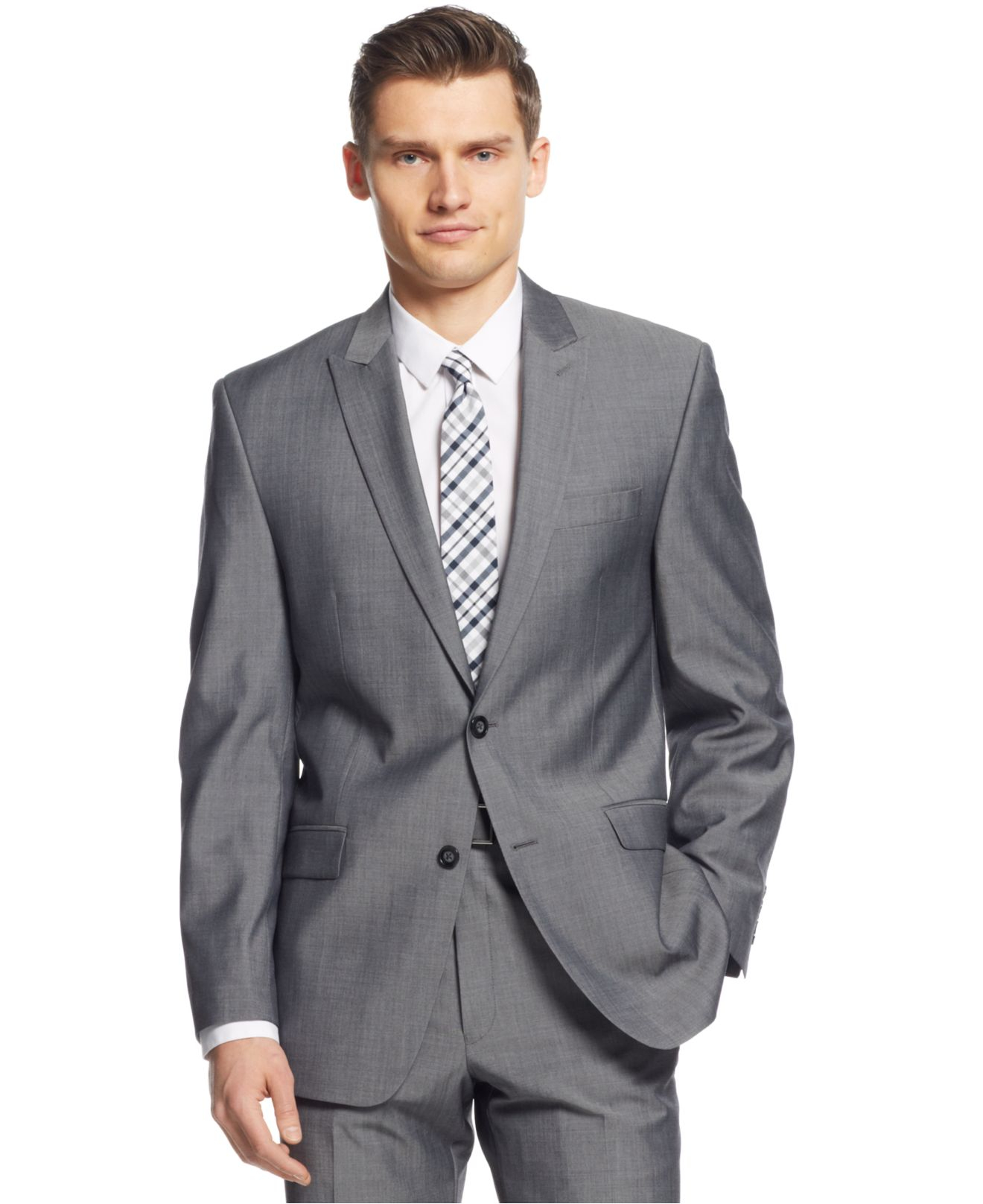 calvin klein grey suit pants