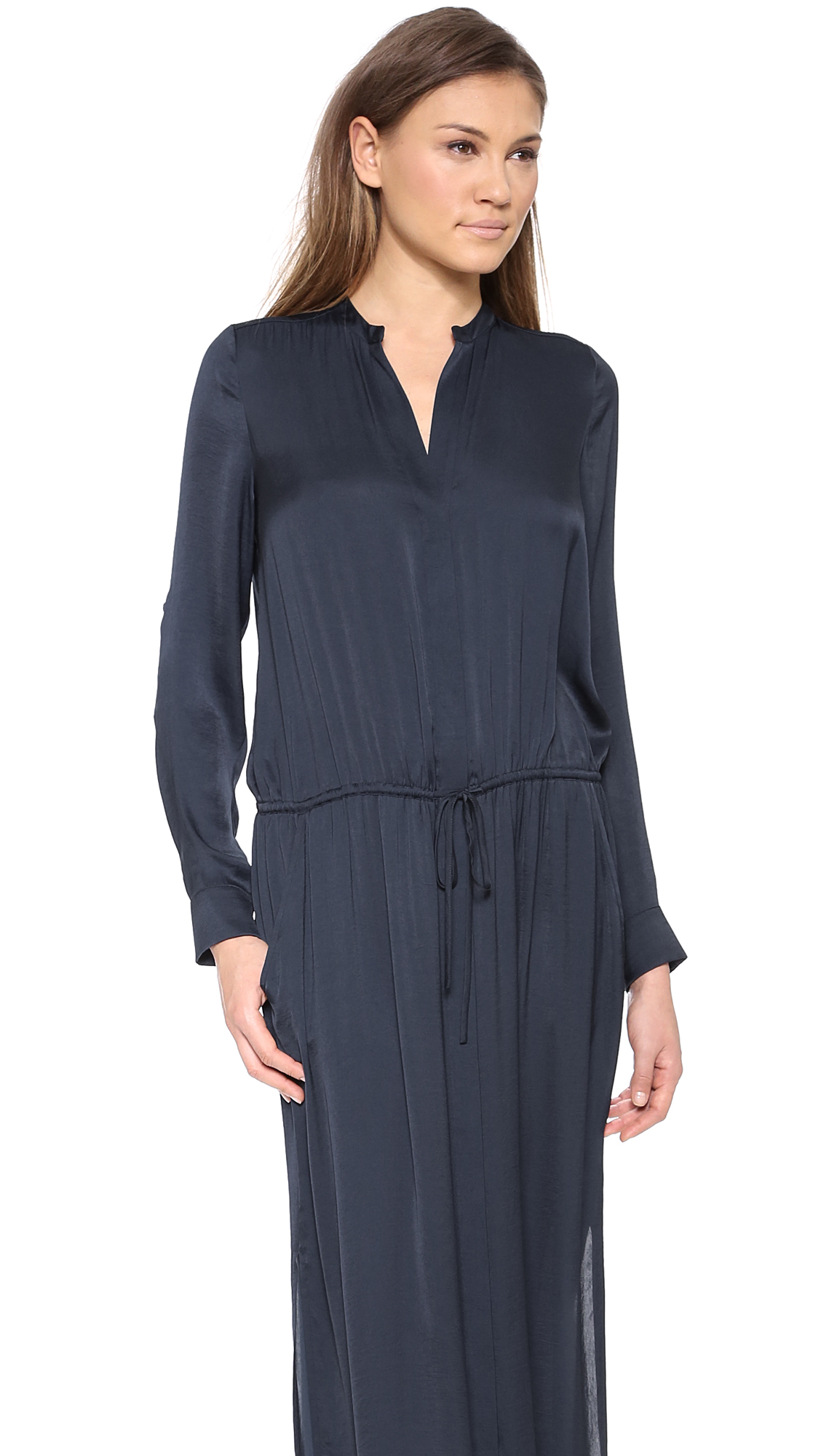 Lyst - Vince Maxi Shirtdress Coastal in Blue