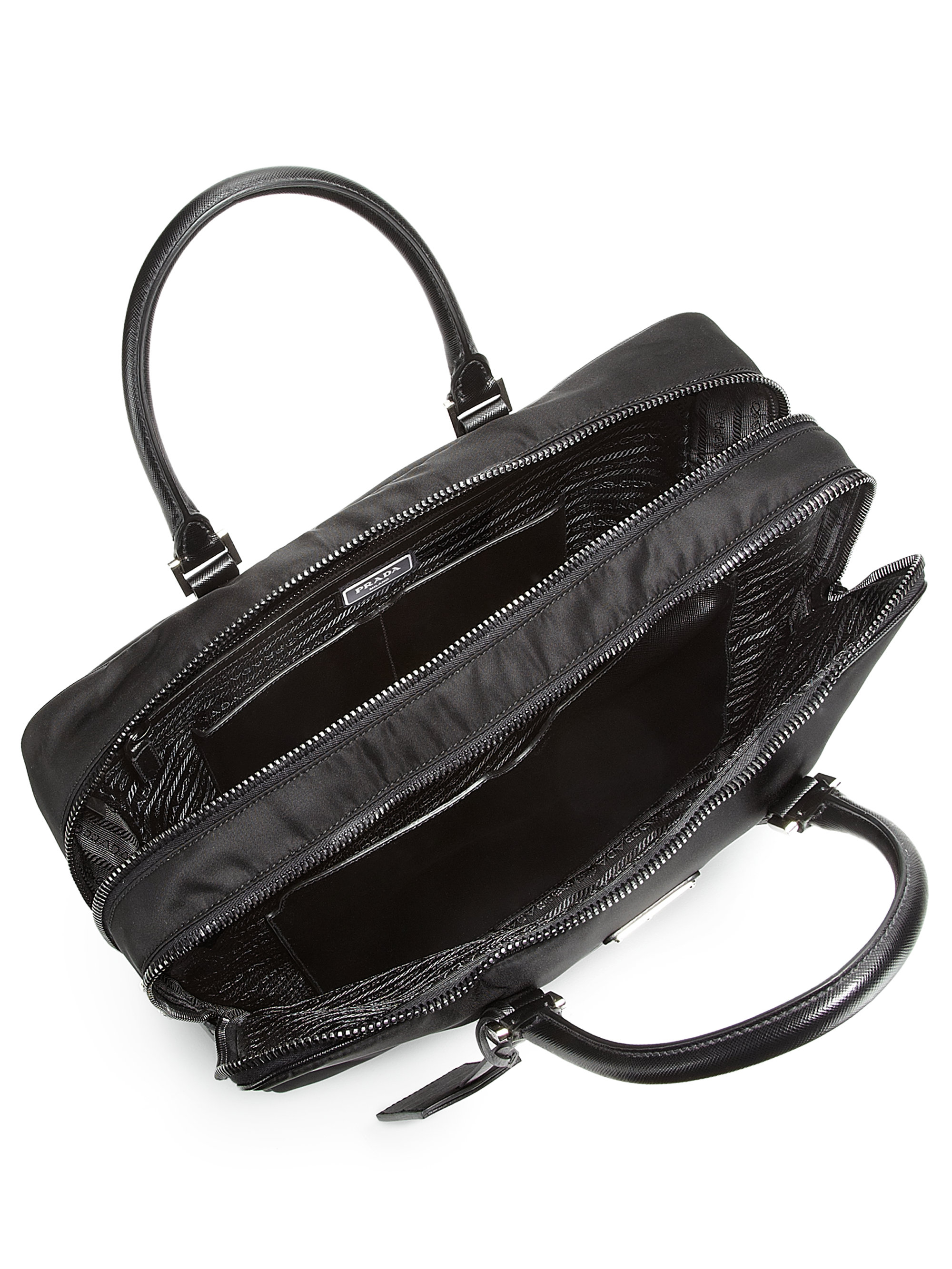 Lyst Prada Nylon Saffiano Computer Briefcase In Black For Men