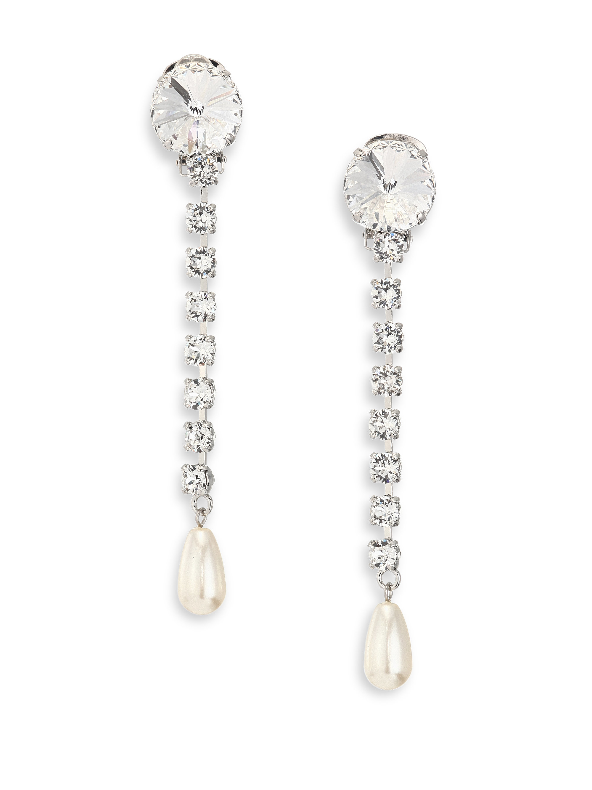 Lyst Miu Swarovski Crystal Drop Earrings In Natural Gallery