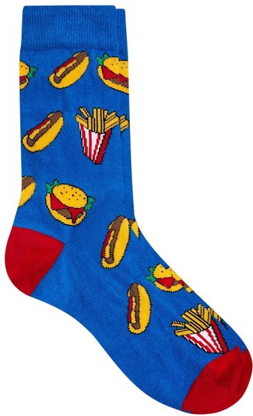 Asos Socks with Fast Food Design in Blue for Men | Lyst