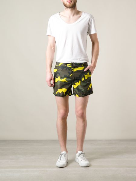 Valentino Camouflage-Print Swim Shorts in Green for Men | Lyst