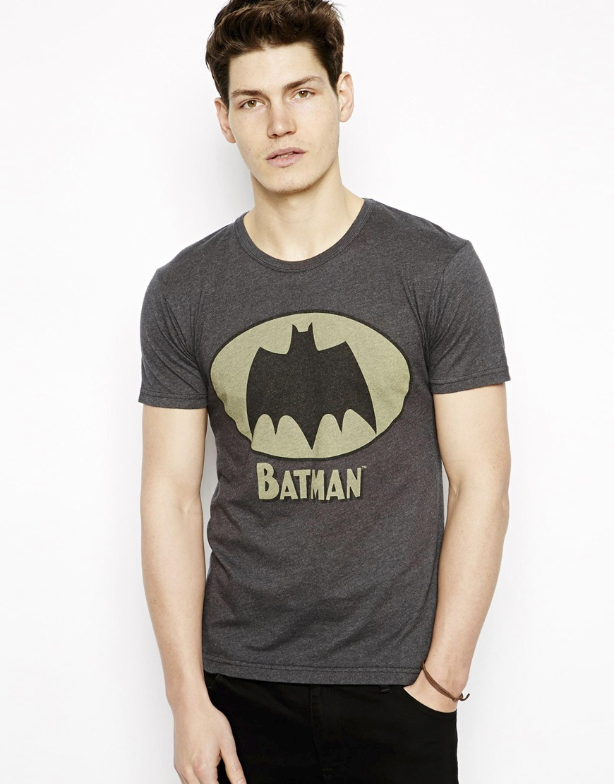 Pull&bear Tshirt with Retro Batman Print in Gray for Men | Lyst