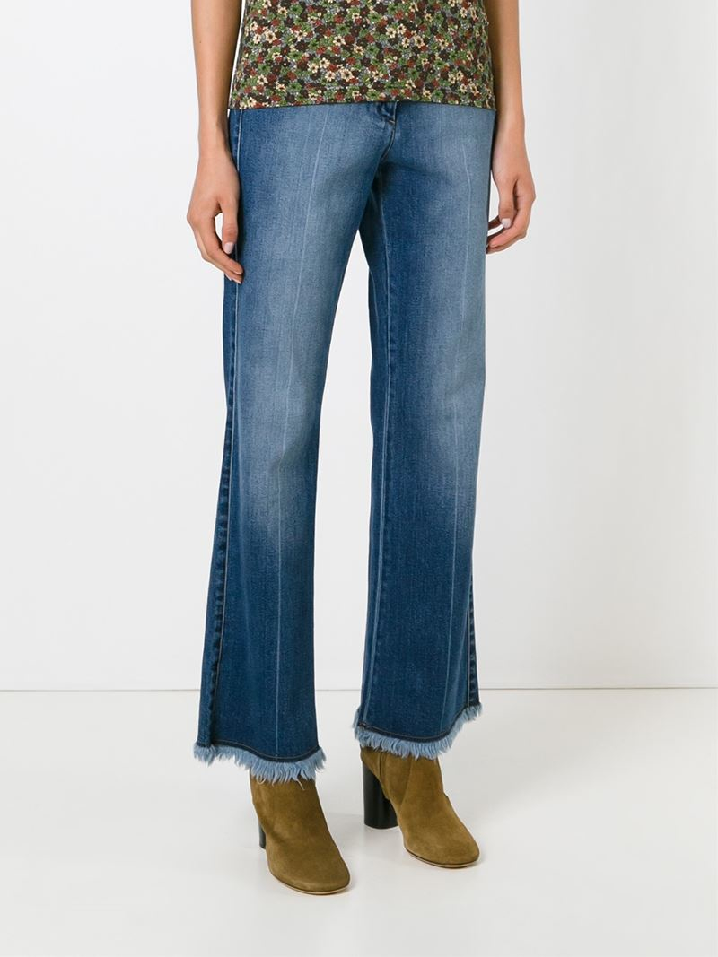 Sonia Rykiel Frayed Bootcut Jeans In Blue Lyst 2704