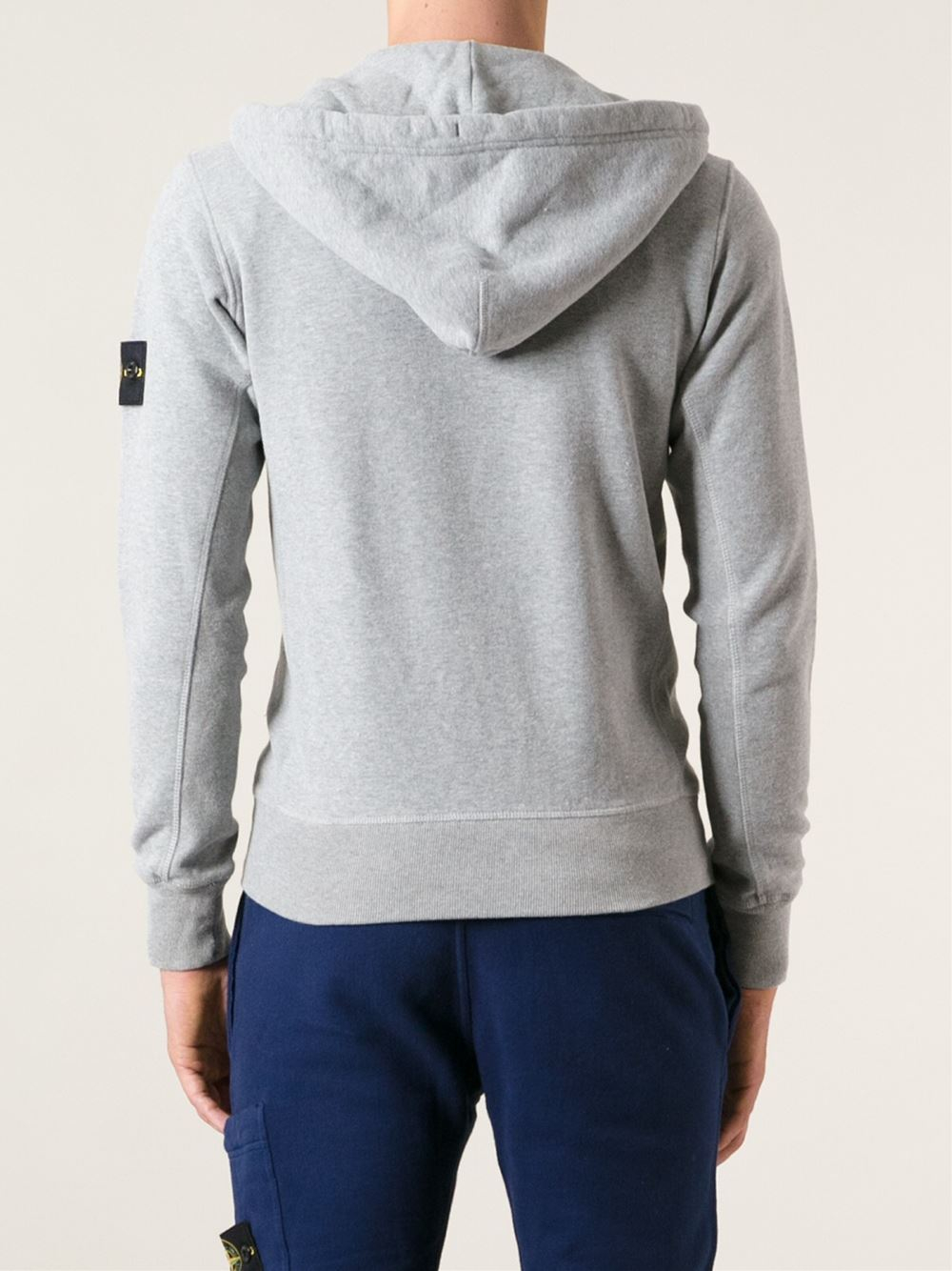 Lyst - Stone Island Drawstring Hoodie in Gray for Men