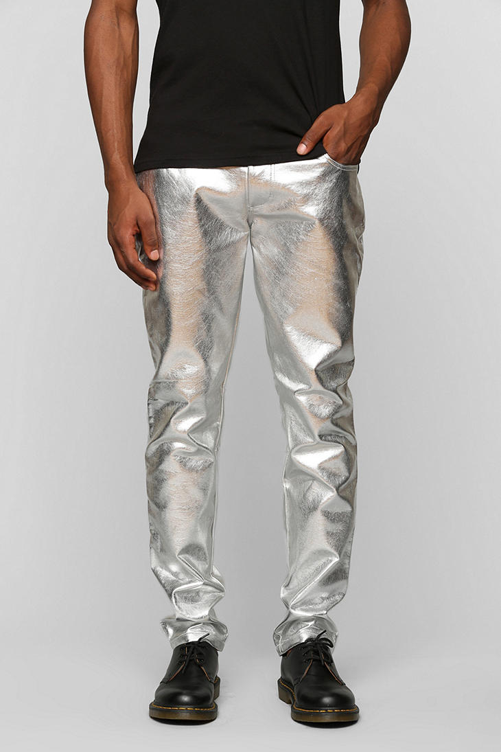 Urban outfitters Tripp Nyc Metallic Skinny Pant in Metallic for Men | Lyst