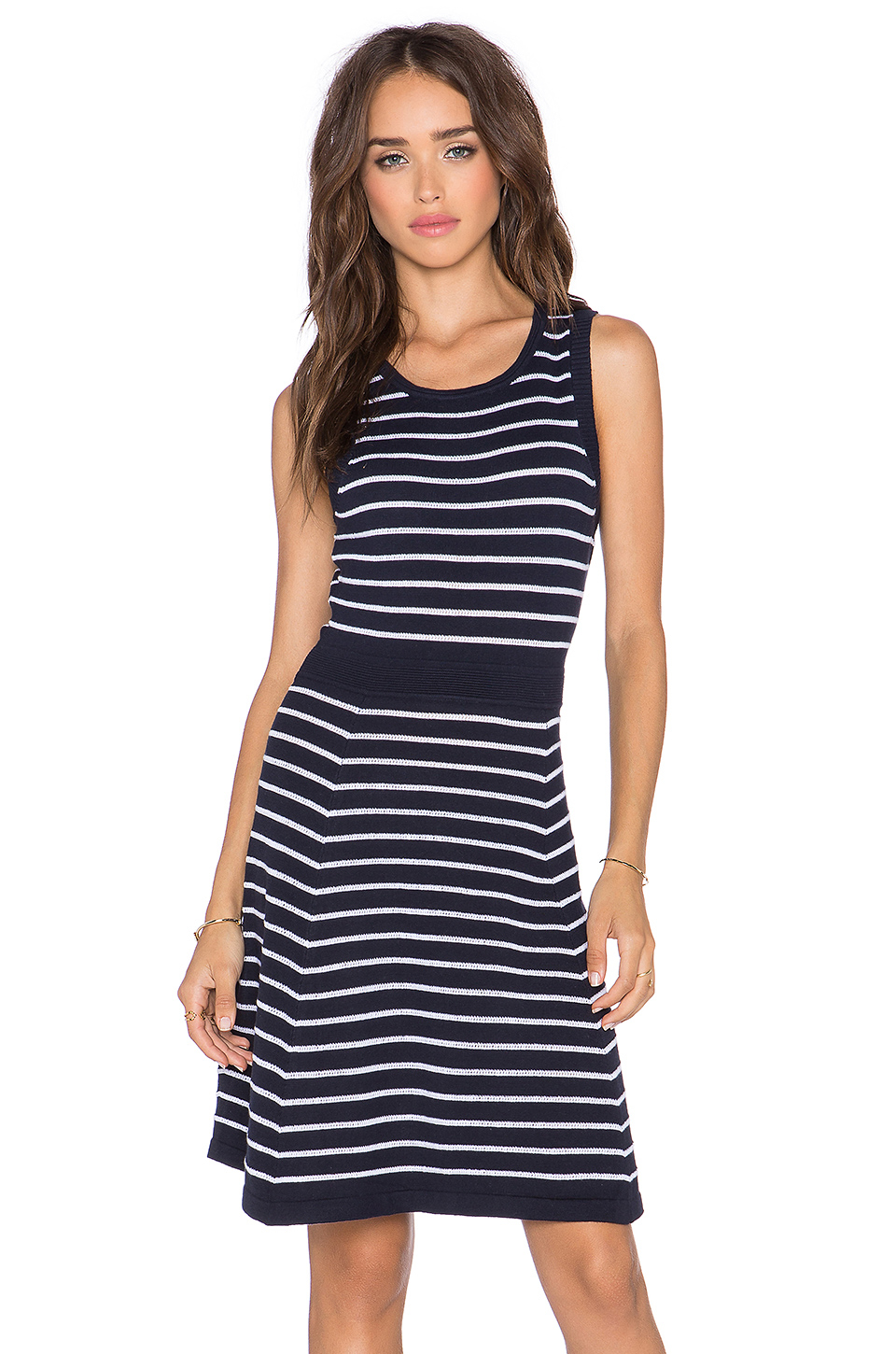 Lyst - Harlyn Striped Fit-and-Flare Dress in Blue