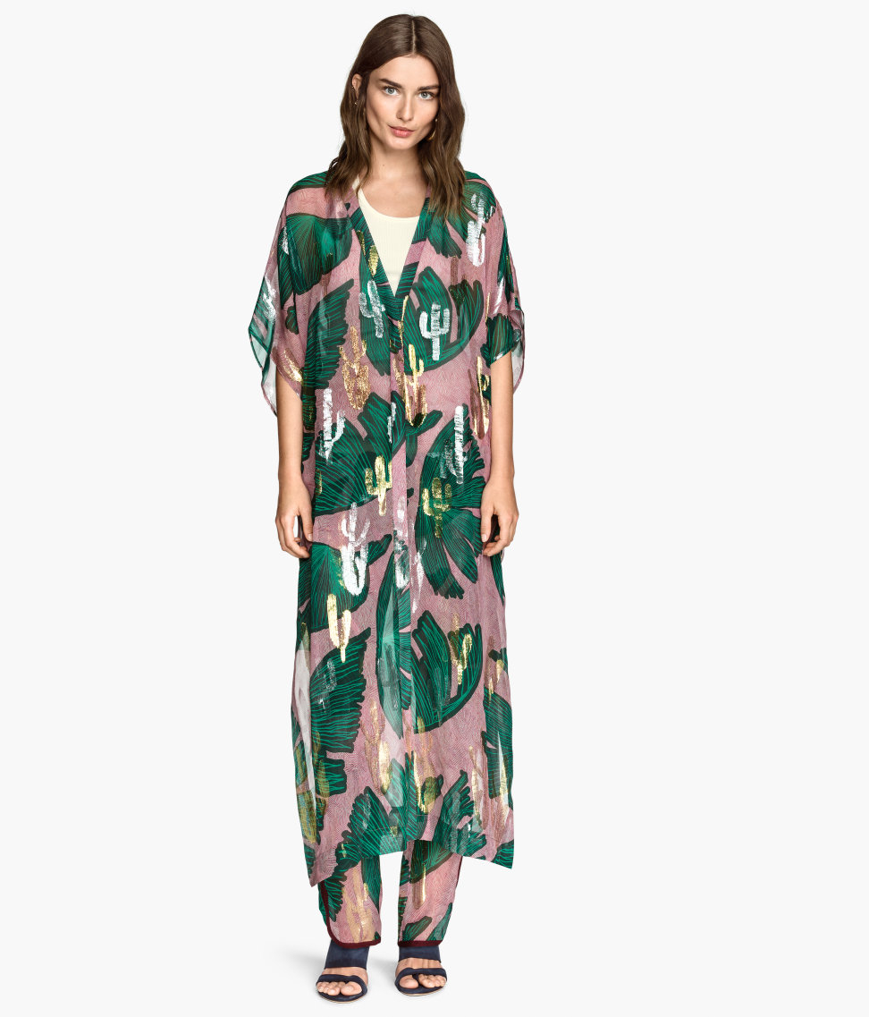  H M Silk Kaftan in Green Lyst