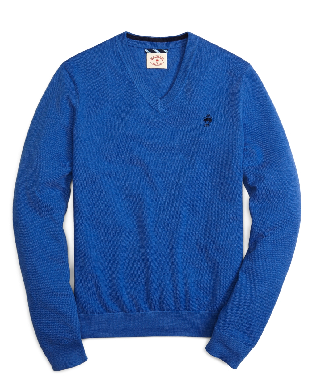 Brooks Brothers Supima® Pique Stitch V-Neck Sweater in Blue for Men ...
