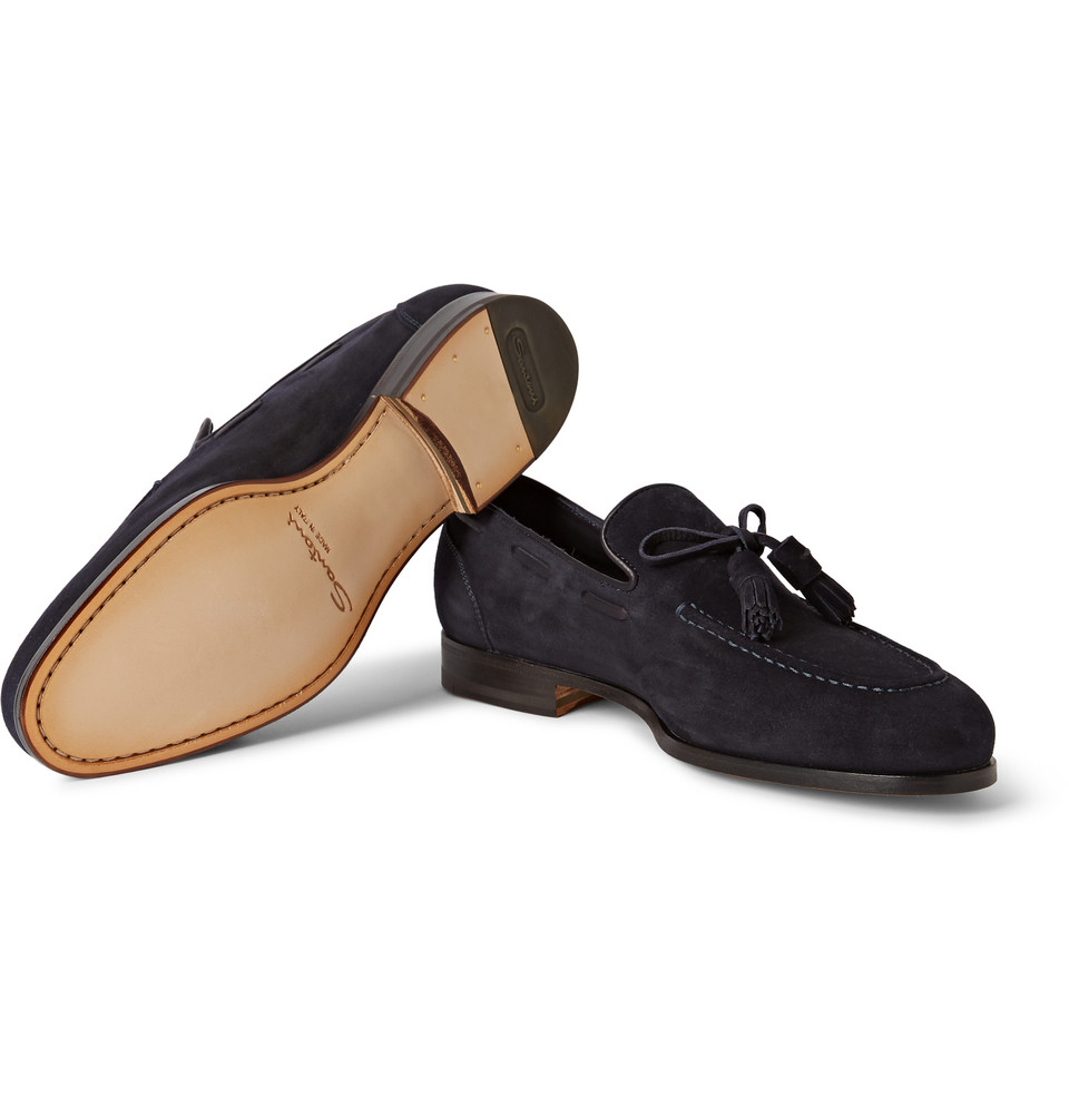 blue suede tassel loafer santoni aliseo suede tassel loafers in blue for lyst blue suede tassel loafer santoni aliseo suede tassel loafers in blue for lyst