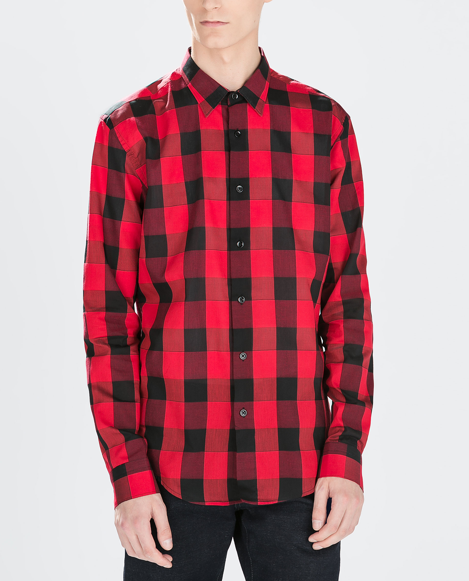 zara red overshirt