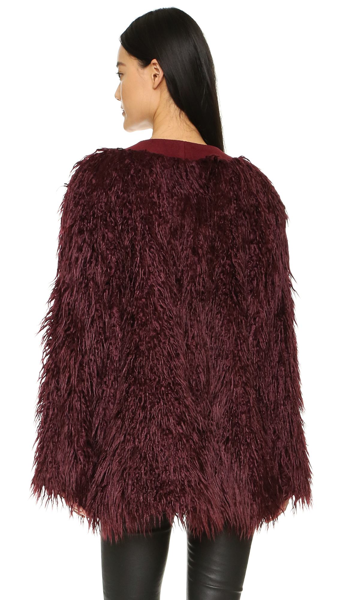 dkny red padded coat