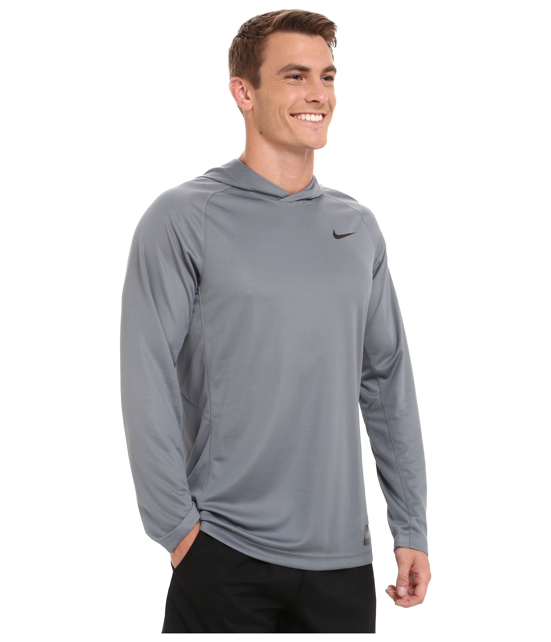 Nike Elite Hooded Shooter Shirt in Gray for Men (Cool Grey/Cool Grey ...