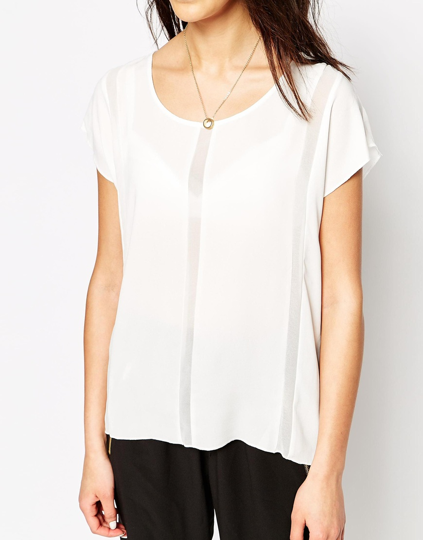 Lyst - Vero Moda Short Sleeve Loose Fit T-shirt in White