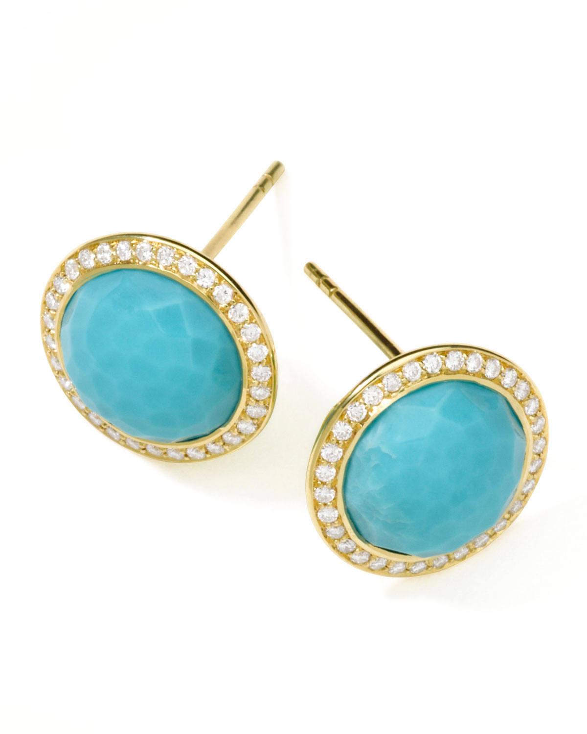 Lyst Ippolita Gold Rock Candy Lollipop Diamond Turquoise Stud Gallery