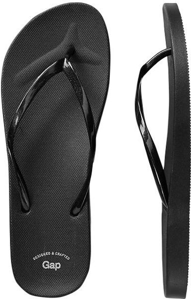 Gap Rubber Flip Flops in Black (metallic black) | Lyst
