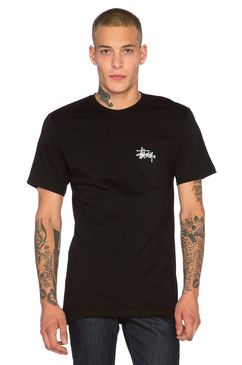 Lyst - Stussy Basic Logo T-Shirt in Black for Men