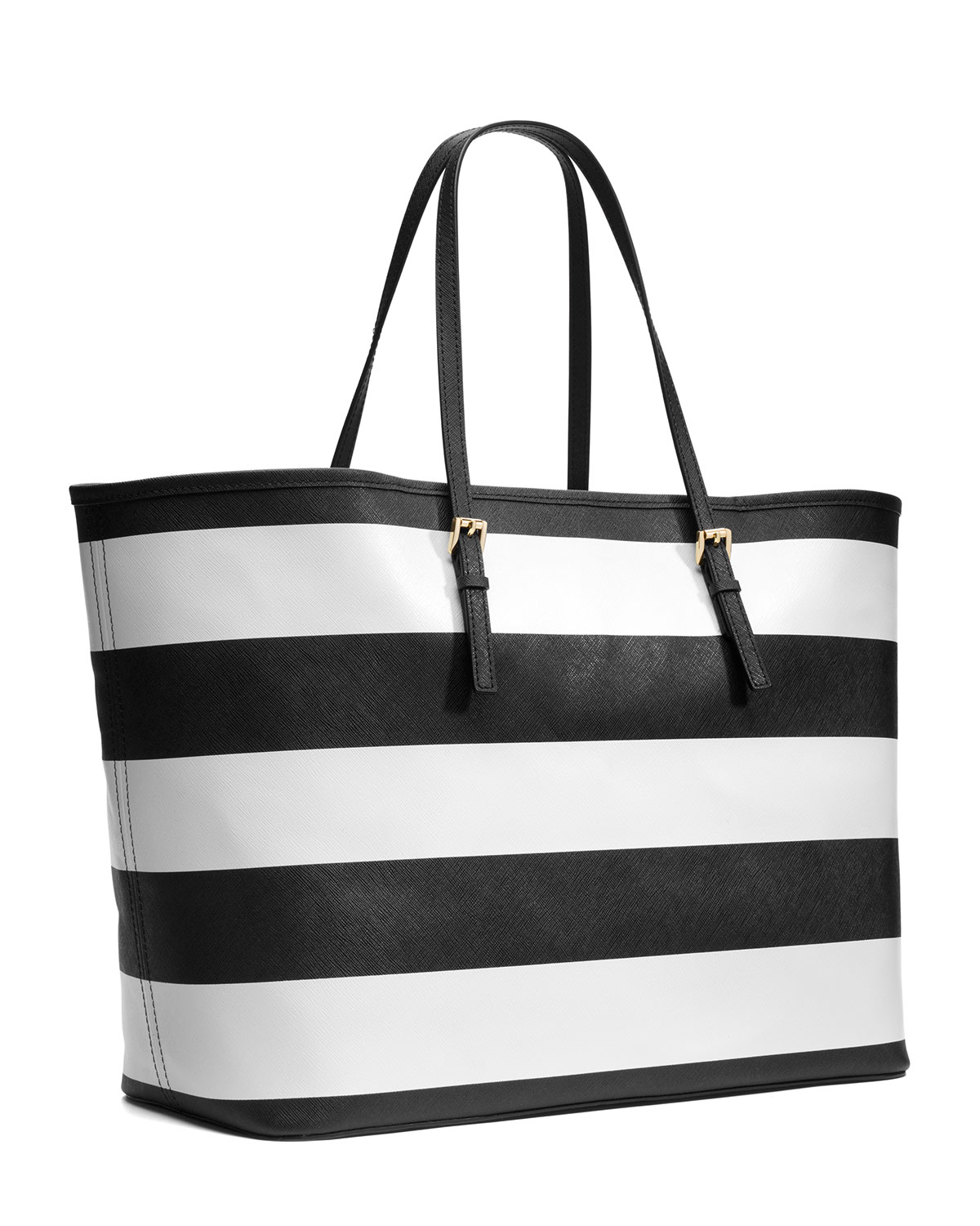 Lyst Michael Kors Medium Jet Set Travel Striped Tote In White Gallery