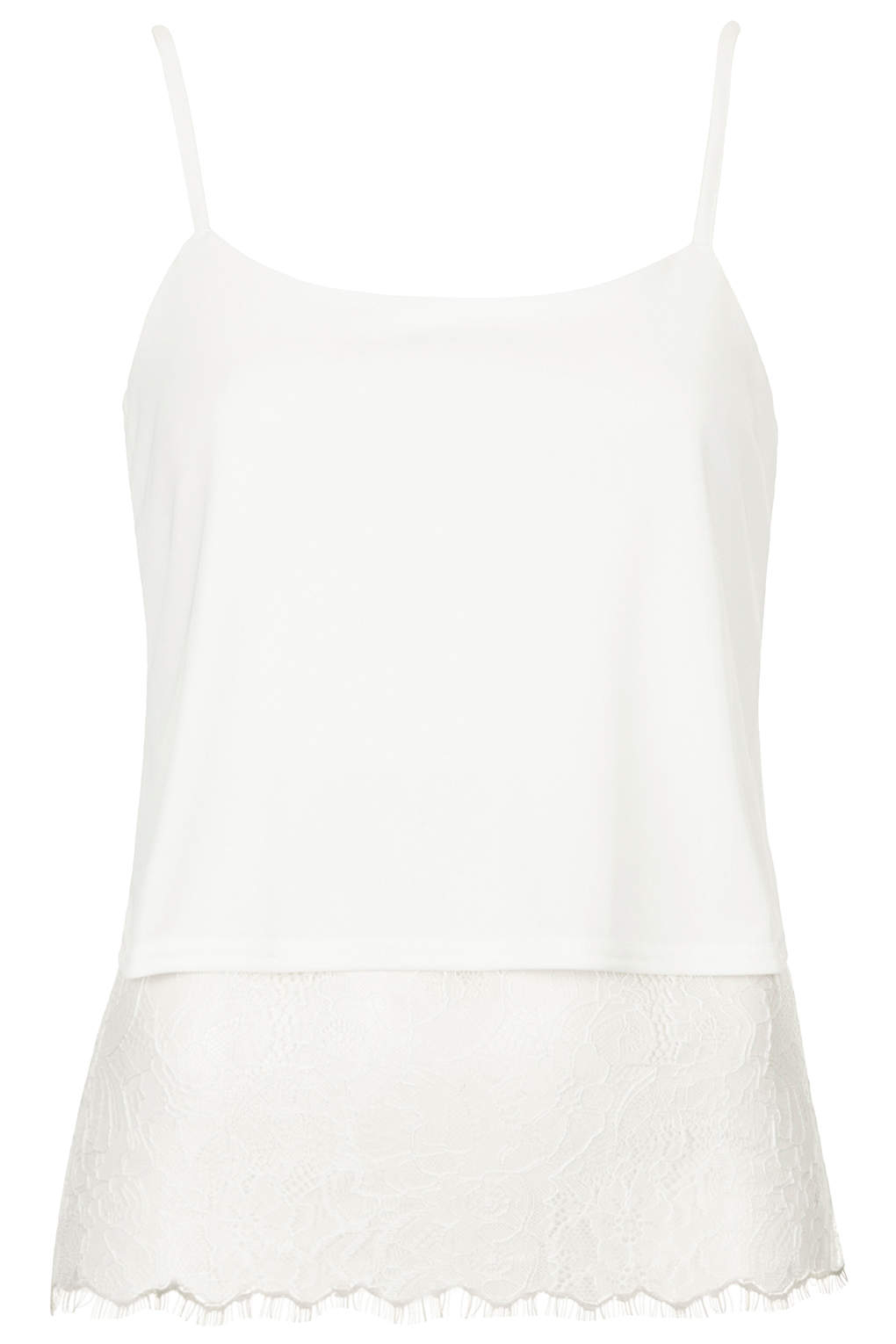 Lyst - Topshop Lace Hem Cami in White