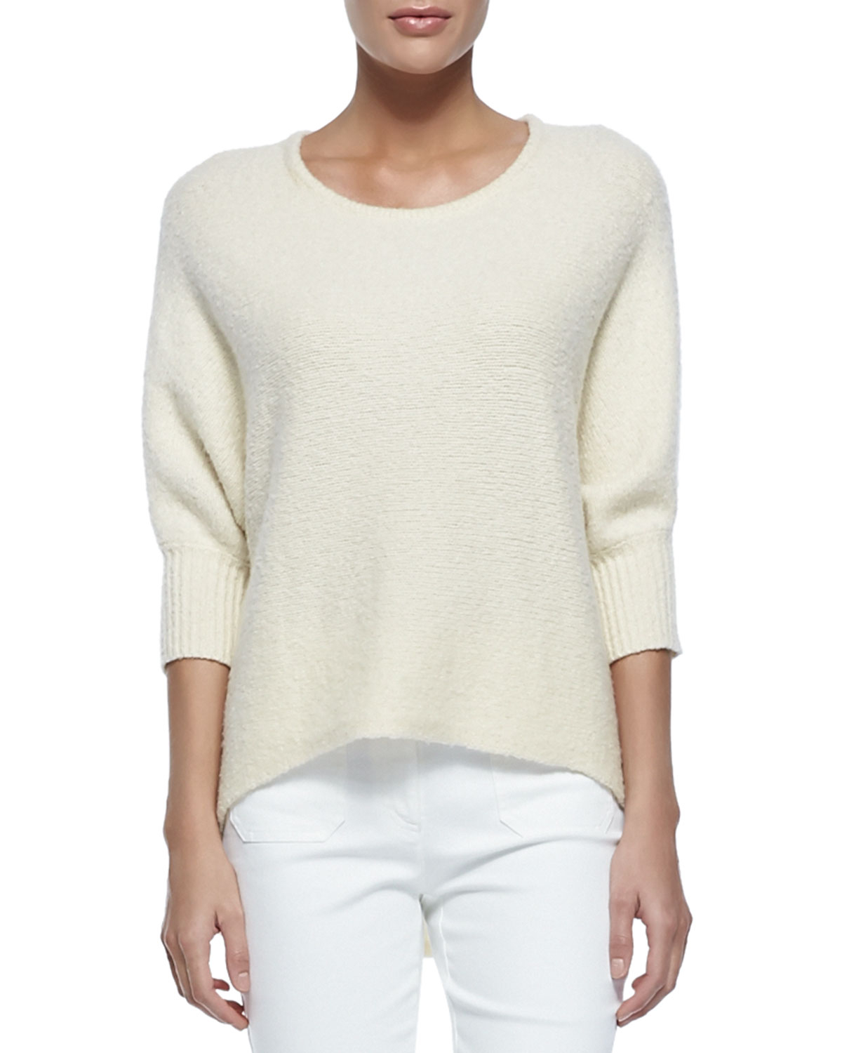 white dolman sleeve sweater