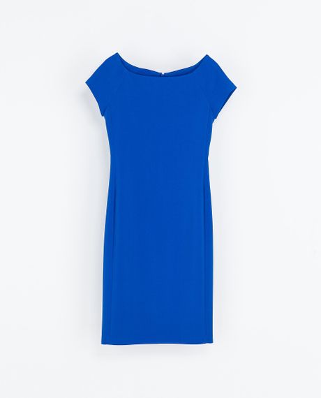 Zara Shift Dress in Blue | Lyst