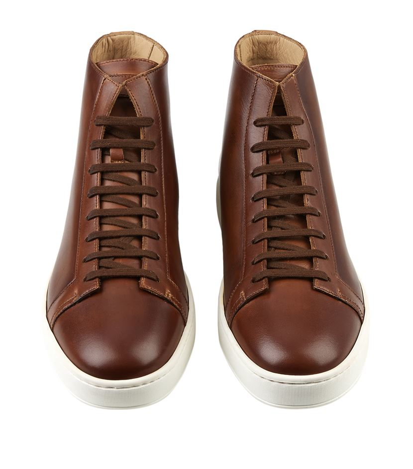 brown high top sneaker