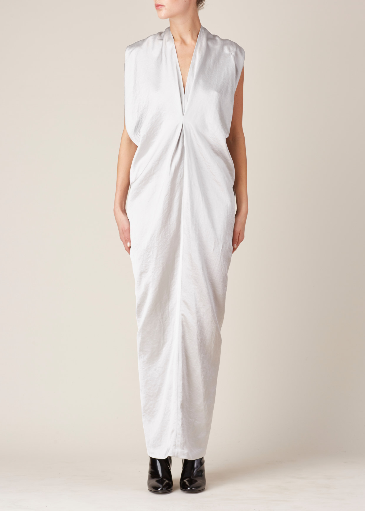 Lyst Zero Maria Cornejo Silver Long Issa Dress In Metallic Gallery