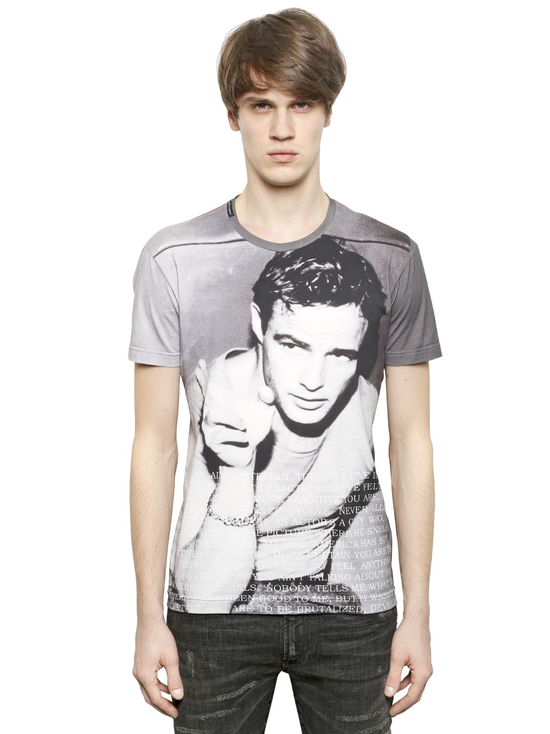 Lyst - Dolce & Gabbana Marlon Brando Tm Cotton Tshirt in Gray for Men