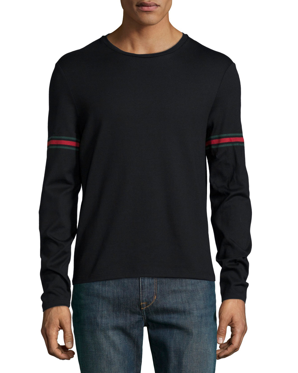 Lyst - Gucci Long-Sleeved T-Shirt with Arm Band Details in Black for Men