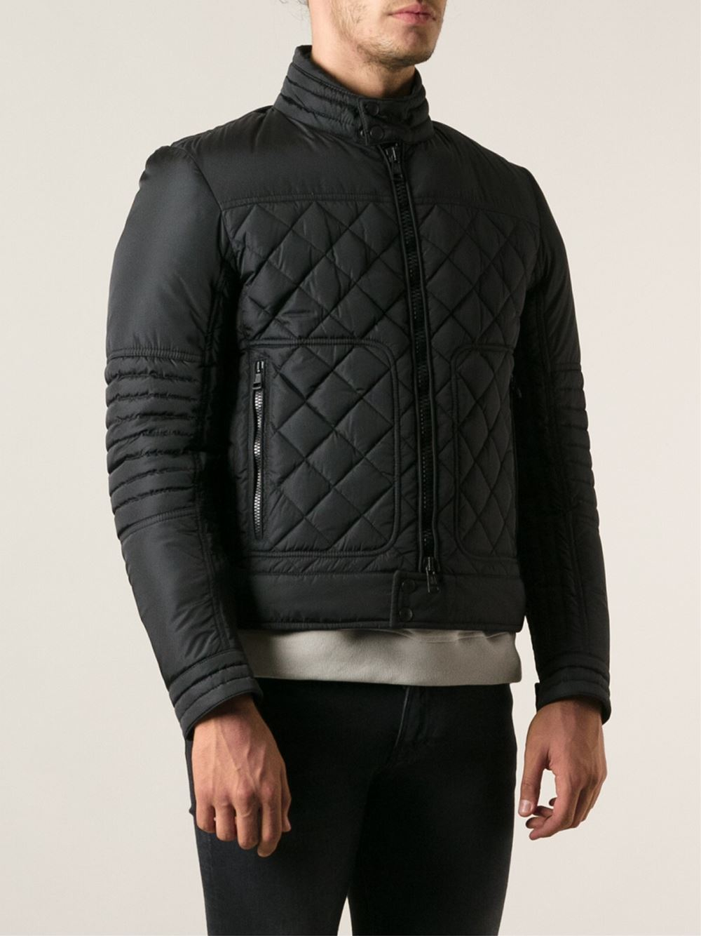 Lyst - Moncler 'Freddie' Padded Biker Jacket in Black for Men