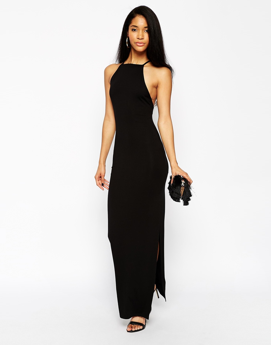 black strappy dress long