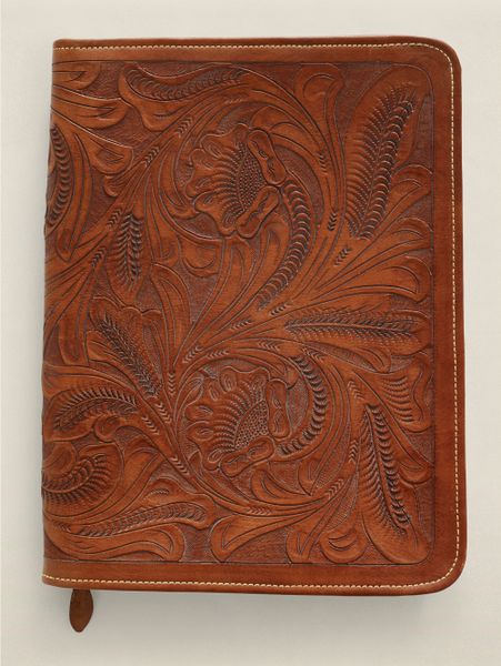 Rrl Tooled Leather Grip Portfolio in Brown for Men | Lyst